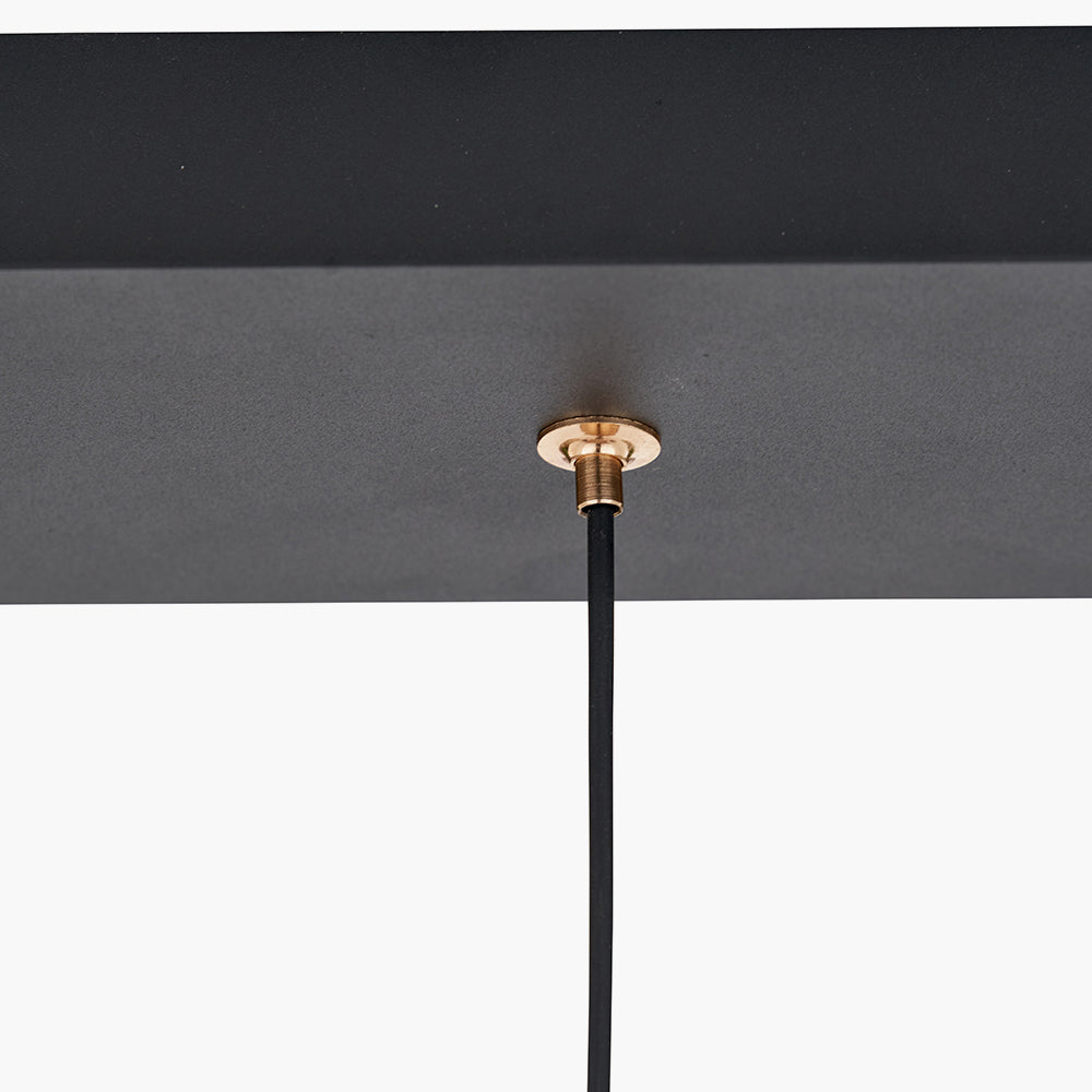 Astarion Matt Black & Gold 3 Drop LED Pendant Light
